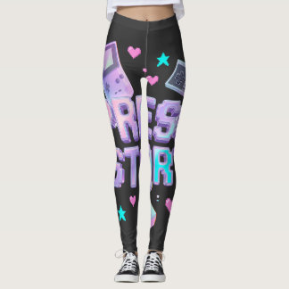 Leggings Appuyez sur Démarrer Y2K Rétro Gaming Arcade Chrom