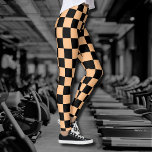 Leggings Apricot et Noir À damiers Vintage<br><div class="desc">Apricot et Noir À damiers Vintage</div>