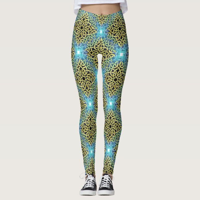 Leggings Aqua Background de Victorian Golden (Devant)