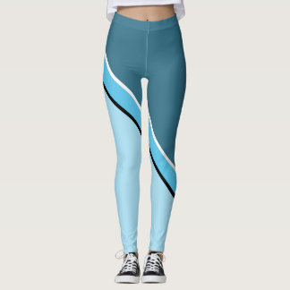 Leggings Aqua Blue et Turquoise Diagonal