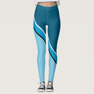 Leggings Aqua Blue et Turquoise Diagonal