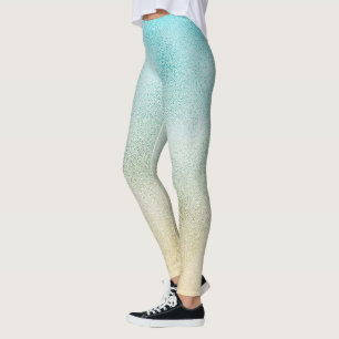 Leggings Aqua et Gold Ombre Foil