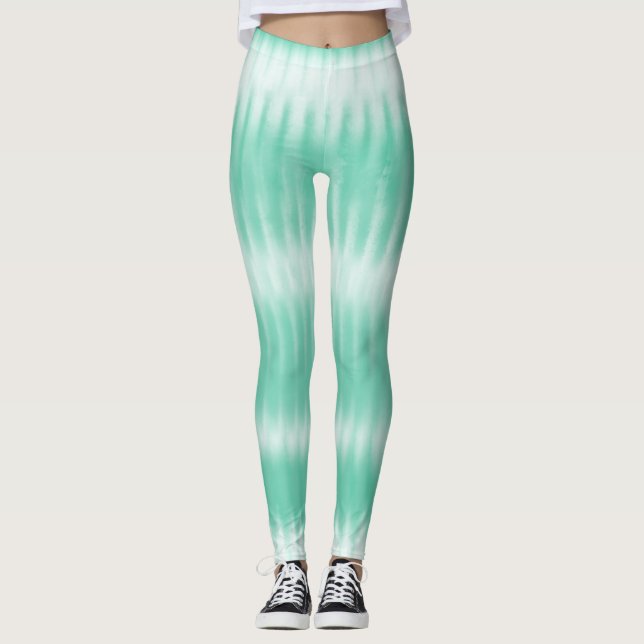Leggings Aqua Green Tie Dye (Devant)