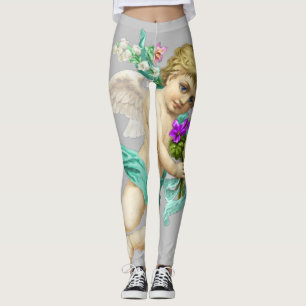 Leggings Aqua Grey Cherub Angel
