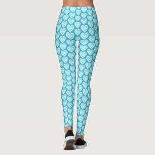 Leggings Aquamarine pierre de taille coeur aquarelle art