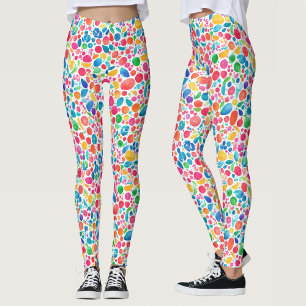Leggings Aquarelle Abstraite colorée Rainbow Polka Dot