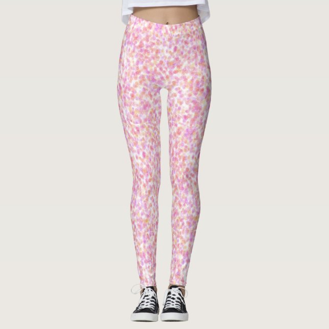 Leggings Aquarelle Abstraite moderne Zones Jaunes Rose (Devant)