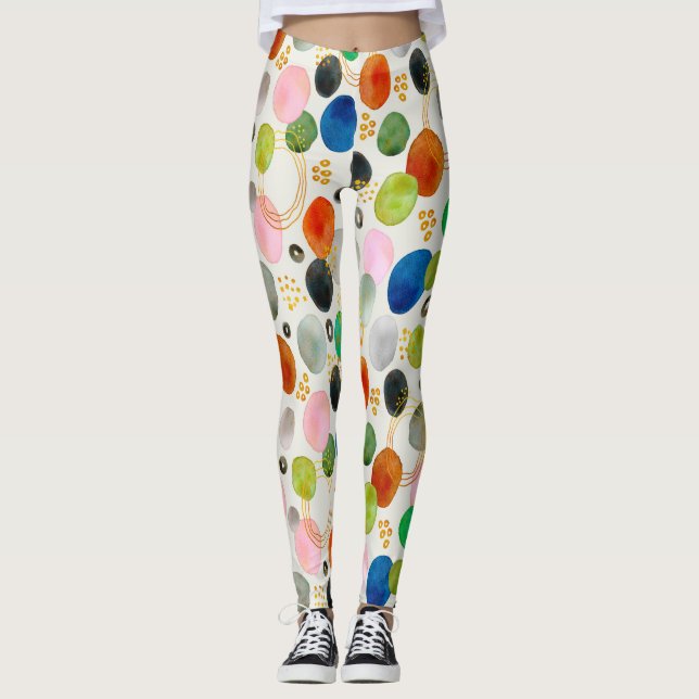 Leggings Aquarelle Abstraite Pebble Gold Parties scintillan (Devant)