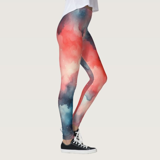 Leggings Aquarelle Abstraite scène cosmique (Droite)