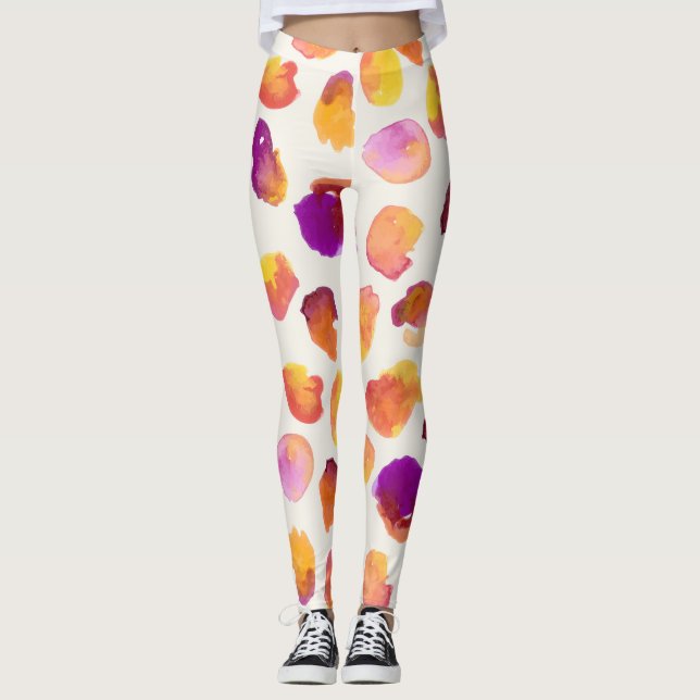 Leggings Aquarelle Abstraite Vintage en continu (Devant)