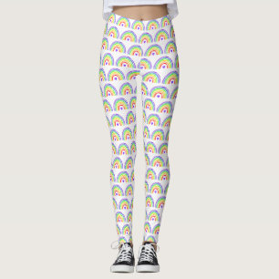 Leggings Aquarelle Arc-en-ciel et Coeurs