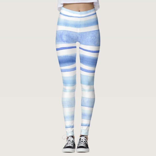 Leggings Aquarelle bleu (Devant)