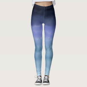 Leggings Aquarelle bleu moderne violet