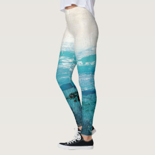 Leggings Aquarelle bleu saphir
