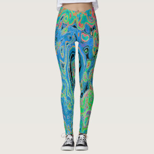 Leggings Aquarelle bleu Super Abstrait rétro liquide