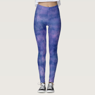 Leggings Aquarelle bleu violet rose 