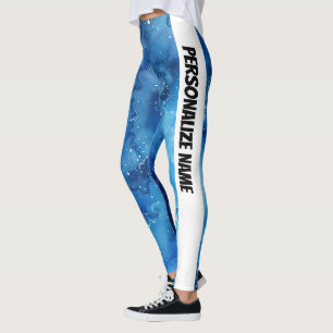Leggings Aquarelle bleue PERSONNALISER