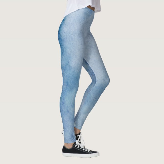 Leggings Aquarelle bleue Texture (Droite)