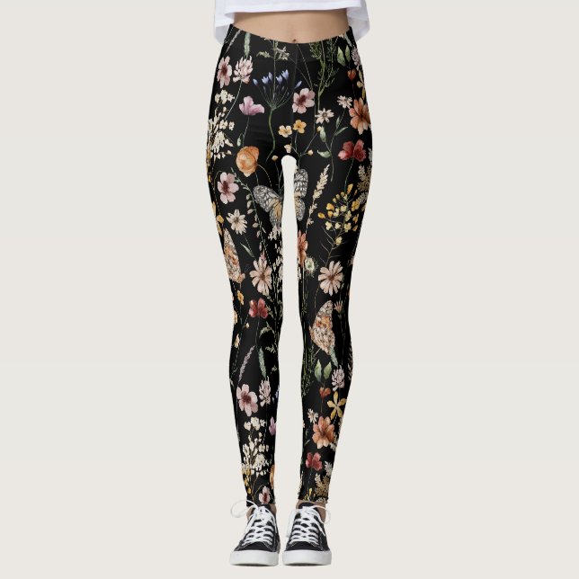 Leggings Aquarelle Boho Floral  (Devant)