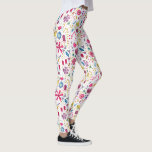 Leggings Aquarelle Botanique Fleur sauvage Peinture de haie<br><div class="desc">Une aquarelle assez moderne peinte de fleurs et de feuilles aux riches couleurs automnales parsemée sur un arrière - plan blanc.</div>