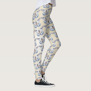 Leggings Aquarelle BUTTERFLY bleu orange + vos idées