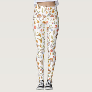 Leggings Aquarelle Champignons et fleurs