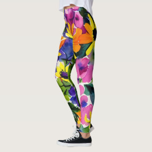 Leggings Aquarelle colorée Art Floral