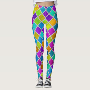 Leggings Aquarelle colorée Carrés N'importe quelle grille d