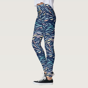 Leggings Aquarelle colorée Motif Abstrait feuille