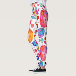 Leggings Aquarelle colorée Pois Abstraits