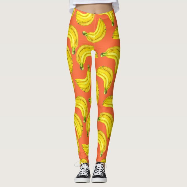 Leggings Aquarelle de bananes (Devant)