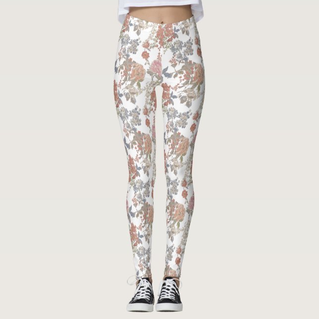 Leggings Aquarelle de corail Légendes florales pour femmes (Devant)