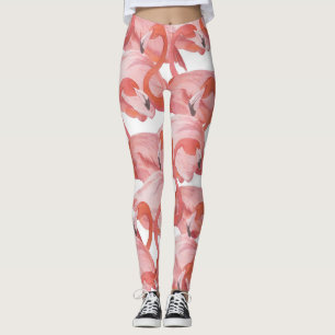 Leggings Aquarelle de Flamant rose : Motif transparent