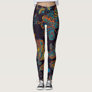 Leggings Aquarelle de Paisley : tuile à motif floral