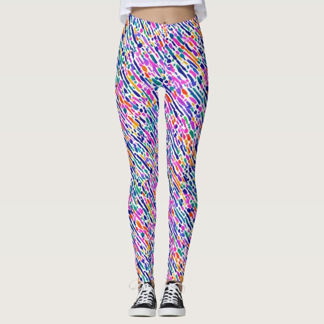 Leggings Aquarelle de pinceau d'art Abstrait moderne (Devant)