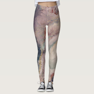 Leggings Aquarelle douce rose pourpre Galaxie cosmique