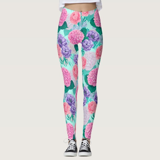 Leggings Aquarelle du jardin de printemps 2 (Devant)