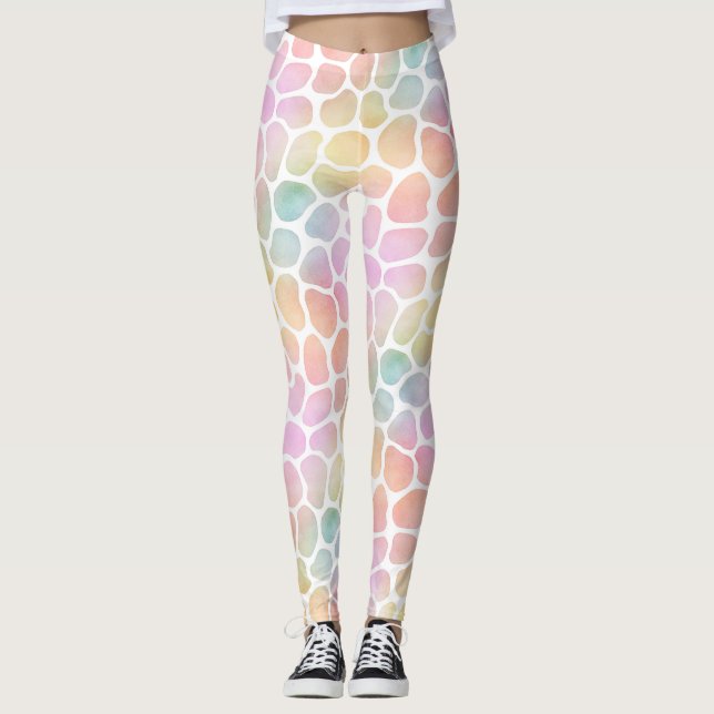 Leggings Aquarelle en pastel Whitespace de girafe (Devant)