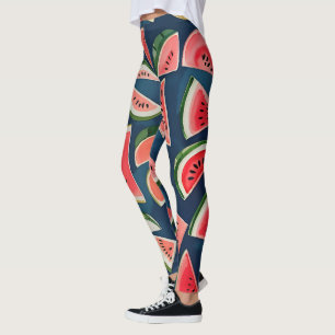 Leggings Aquarelle été Watermelon Slices Patten