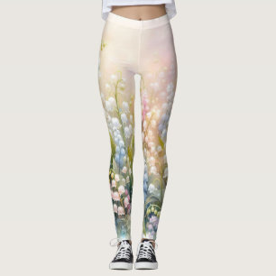 Leggings Aquarelle Fleurs aux couleurs pastels