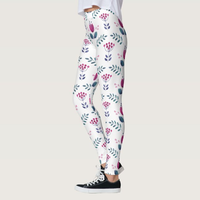 Leggings Aquarelle Floral Design rose (Gauche)