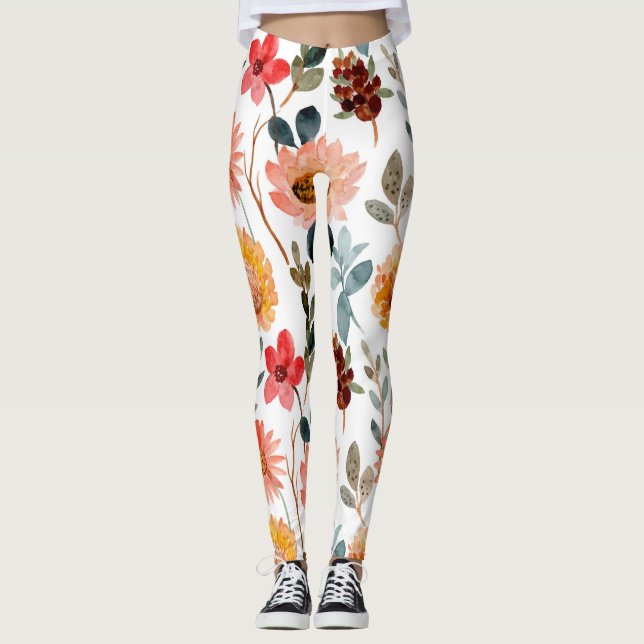 Leggings Aquarelle florale (Devant)