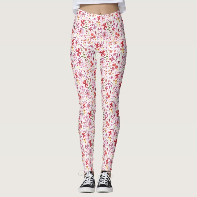 Leggings Aquarelle florale moderne (Devant)