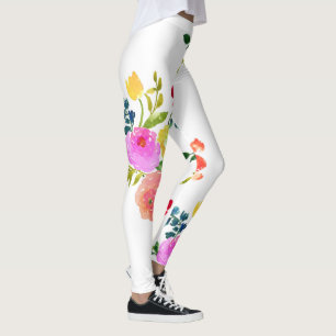 Leggings Aquarelle florale PixDezines/Ranunculus/rose