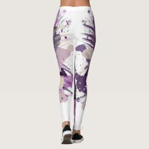 Leggings Aquarelle Huile Peinture lavande Purple toile Brac