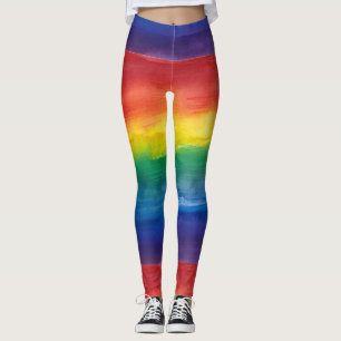 Leggings Aquarelle LGBT Pride Motif arc-en-ciel