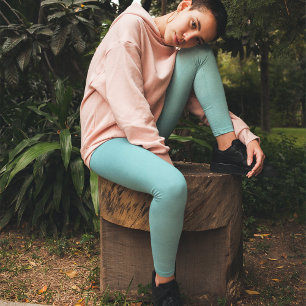 Leggings Aquarelle minimaliste simple Turquoise Bleu Basic