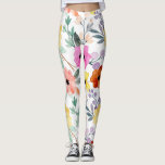 Leggings Aquarelle moderne Florale FleurS botanique<br><div class="desc">Aquarelle moderne Florale Fleurs botaniques</div>