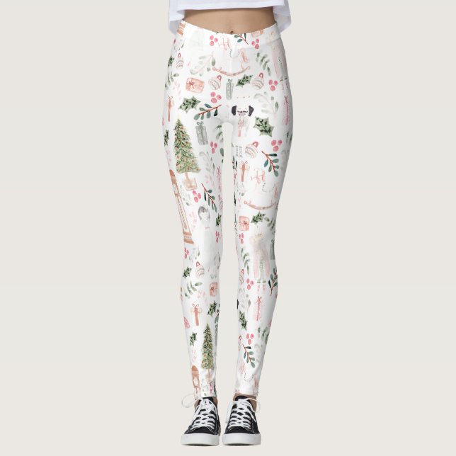 Leggings Aquarelle Nutcracker Holiday (Devant)