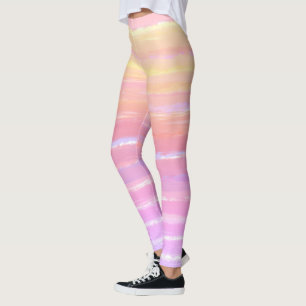 Leggings Aquarelle Ombre rose jaune bleu